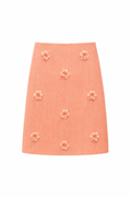 100 % Cotton. Hand embroidery  midi skirt