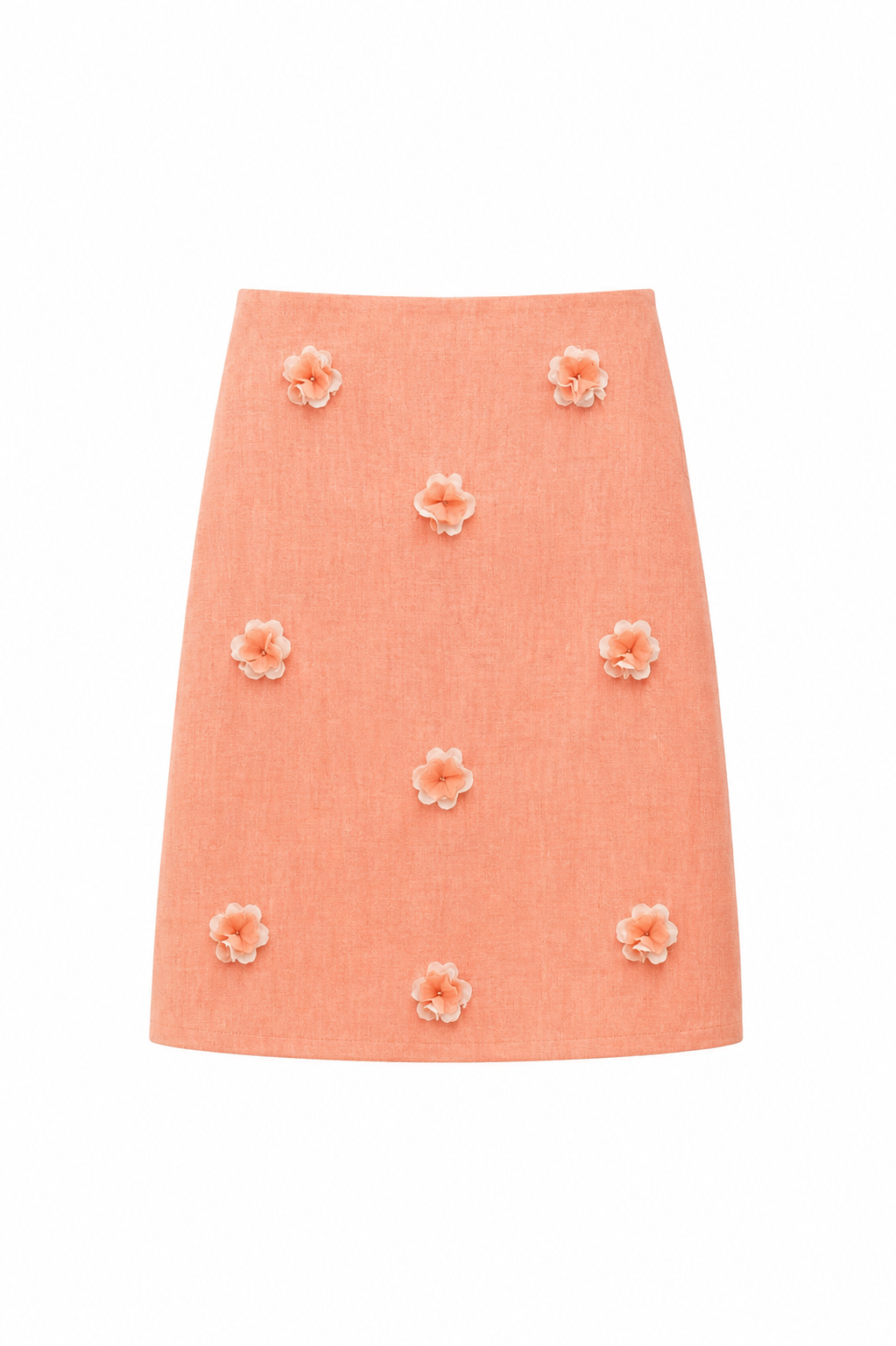 100 % Cotton. Hand embroidery  midi skirt